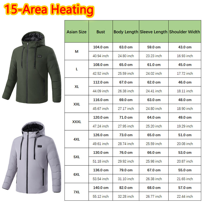 15 Area Heated Winter Hooded J - Outdoor Sport Jacket review and price